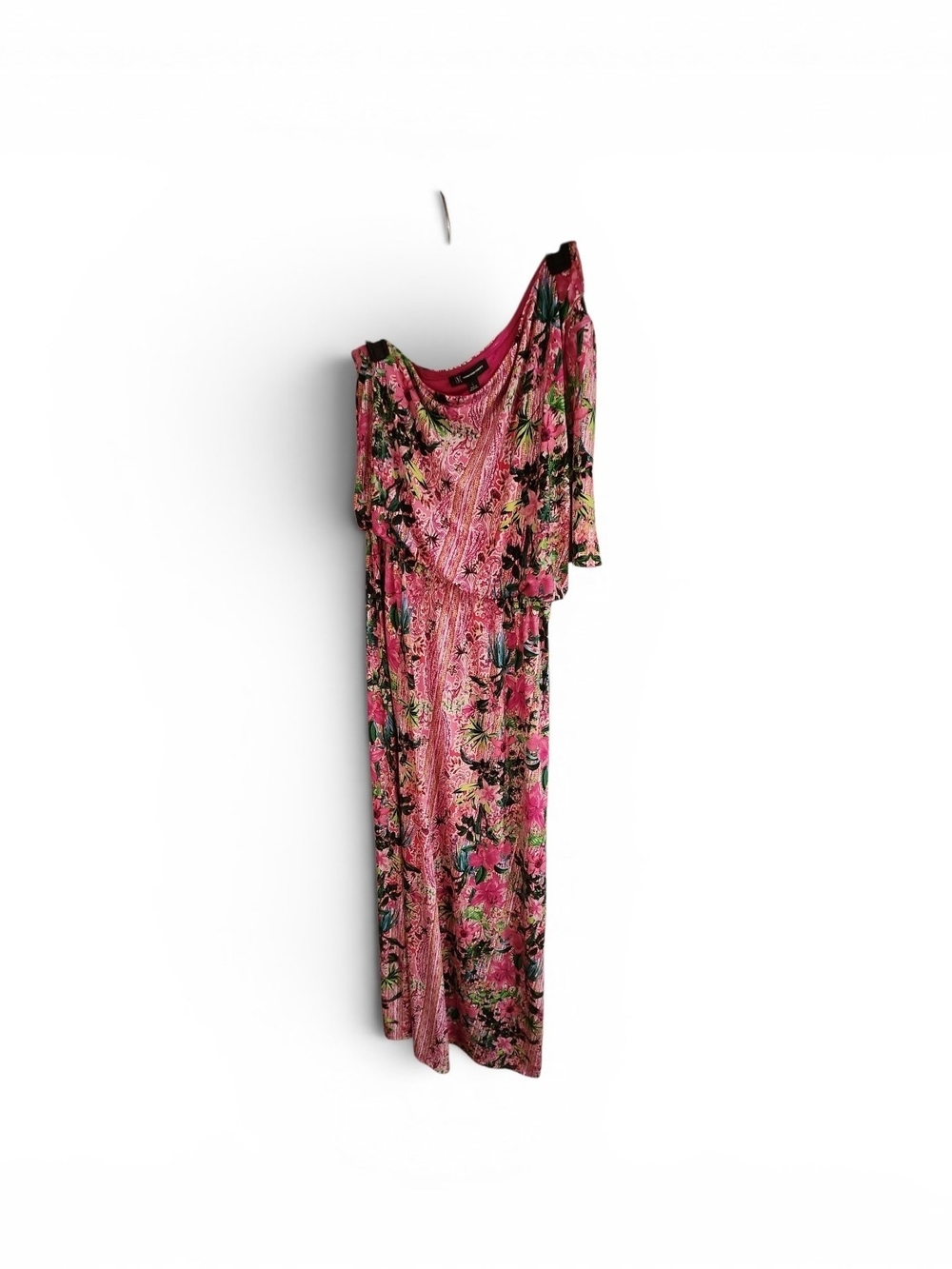 INC International Concepts Pink Floral One-Shoulder Maxi Dress